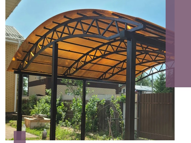 Изготовление навесов под ключ в Чусовой из качественных материалов