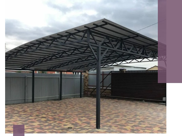 Недорогие навесы под ключ в Чусовой — изготовление и монтаж