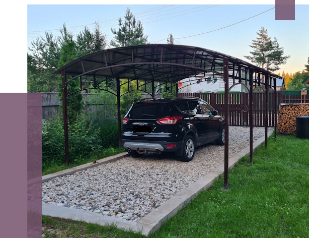 Навесы для автомобиля в Чусовой от 13426 руб.  | ПРОЛЁТ-Чсв