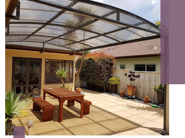 Навесы во двор под ключ в Чусовой — изготовление и монтаж