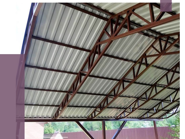 Навесы из профнастила в Чусовой от 7523 руб. | ПРОЛЁТ-Чсв