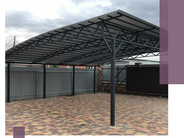 Металлические навесы под ключ в Чусовой — изготовление и монтаж