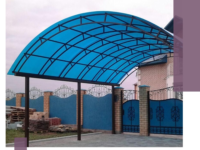 Арочные навесы под ключ в Чусовой — изготовление и монтаж