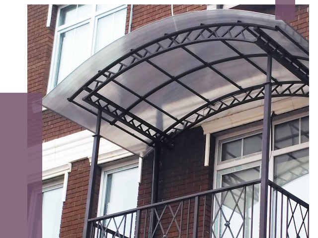 Козырьки над балконом в Чусовой от 8829 руб.  | ПРОЛЁТ-Чсв