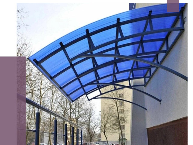 Козырьки из поликарбоната в Чусовой от 4388 руб. под ключ | ПРОЛЁТ-Чсв