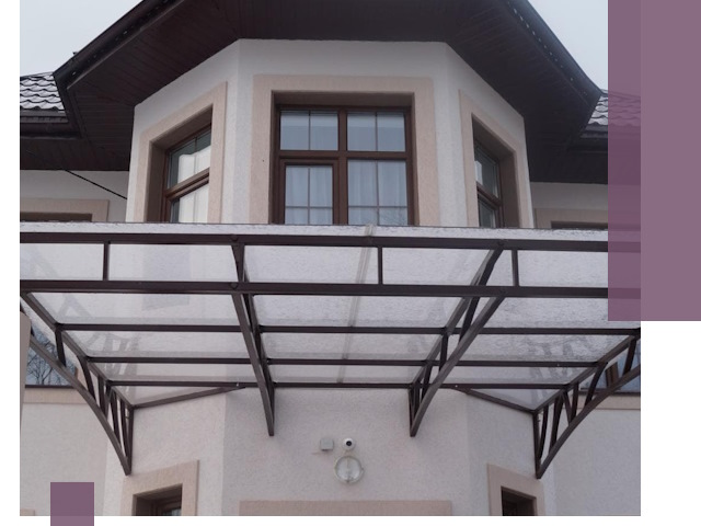 Козырьки из поликарбоната под ключ в Чусовой