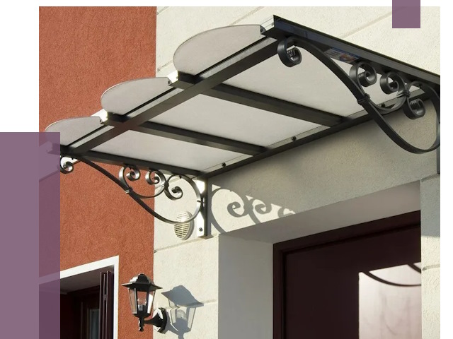 Односкатные козырьки в Чусовой от 8567 руб.  | ПРОЛЁТ-Чсв