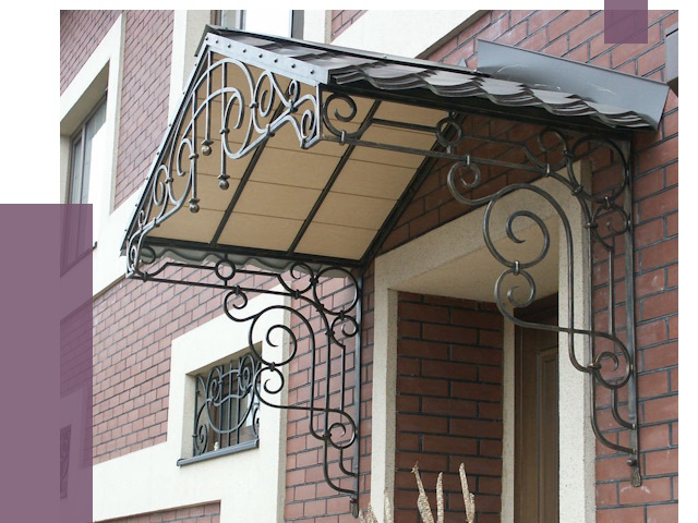 Двускатные козырьки в Чусовой под ключ от 13060 руб.