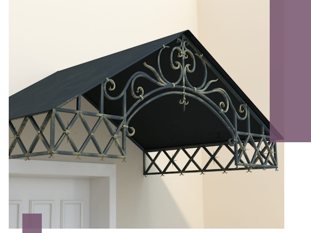 Двускатные металлические козырьки под ключ в Чусовой